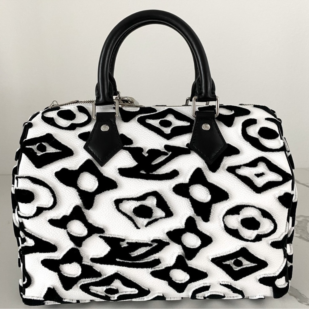 URS FISCHER x Louis Vuitton Black White Silver Speedy 25 LIKE NEW